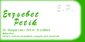 erzsebet petik business card